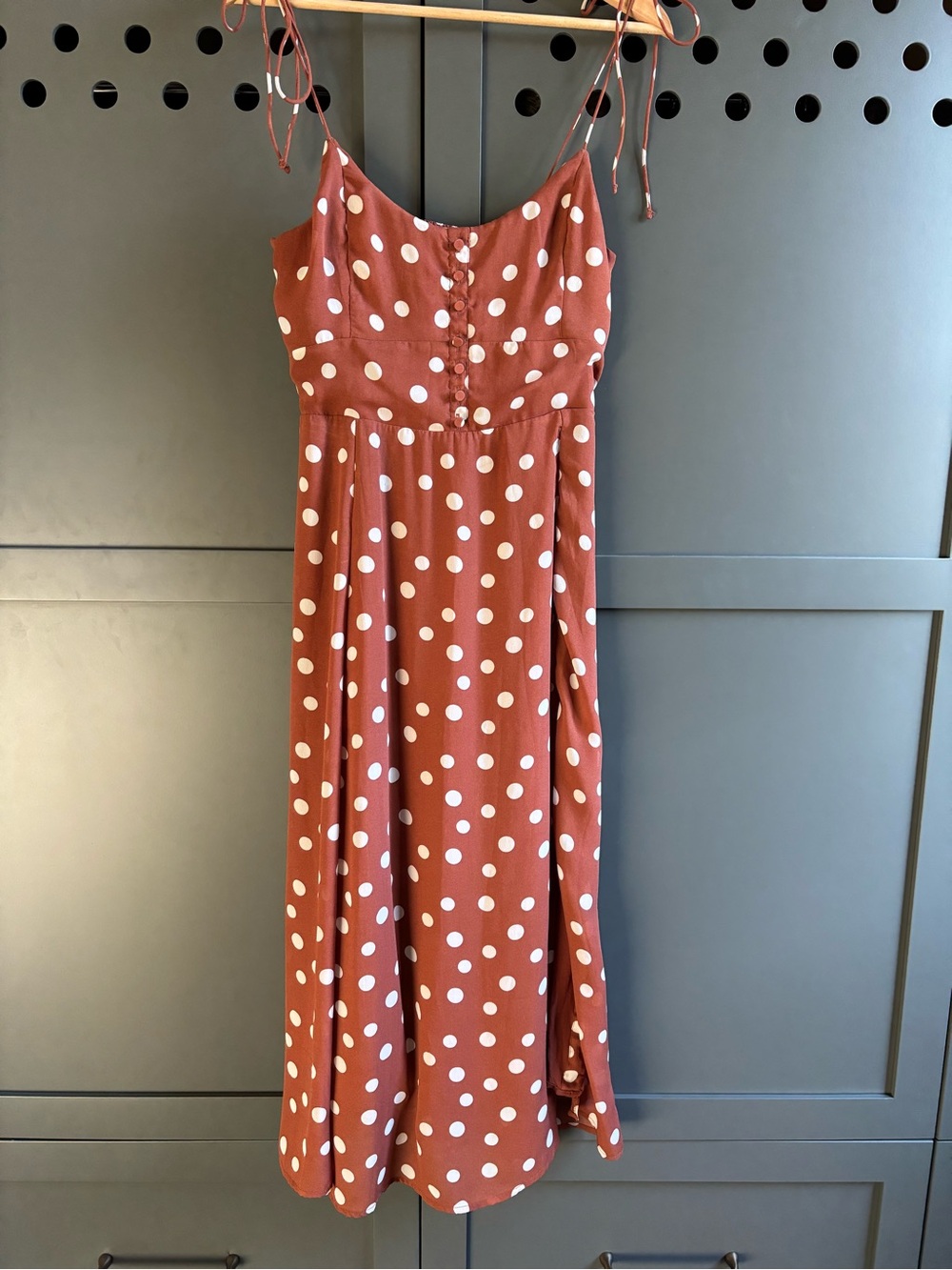 Abercrombie Polka Dot Dress with Tie Shoulders